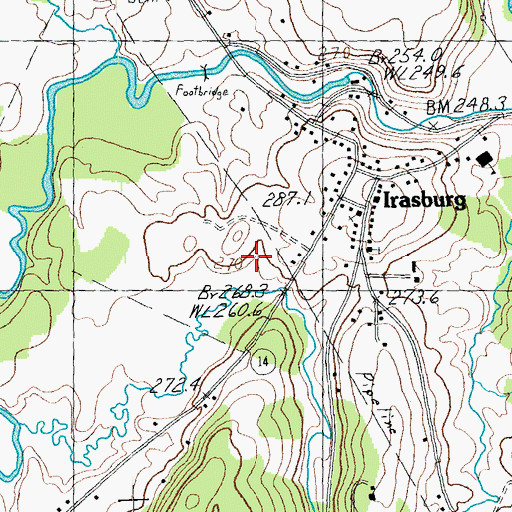 Topographic Map of Irasburg Census Designated Place, VT