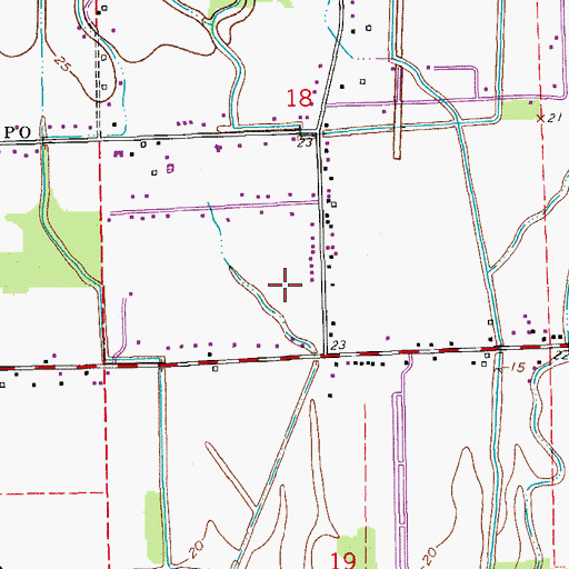 Topographic Map of Erwinville Census Designated Place, LA