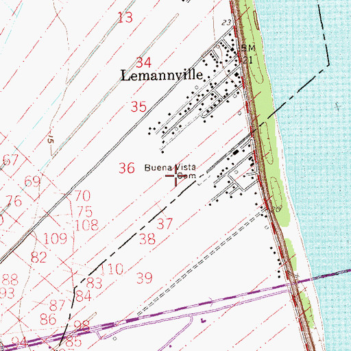Topographic Map of Lemannville Census Designated Place, LA