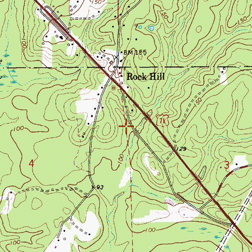 Topographic Map of Rock Hill Census Designated Place, LA