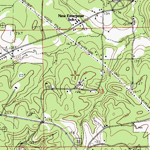 Topographic Map of Saint Maurice Census Designated Place, LA