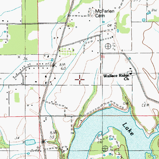 Topographic Map of Wallace Ridge Census Designated Place, LA