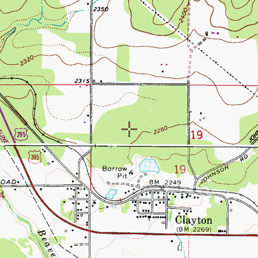 Topographic Map of Clayton Census Designated Place, WA