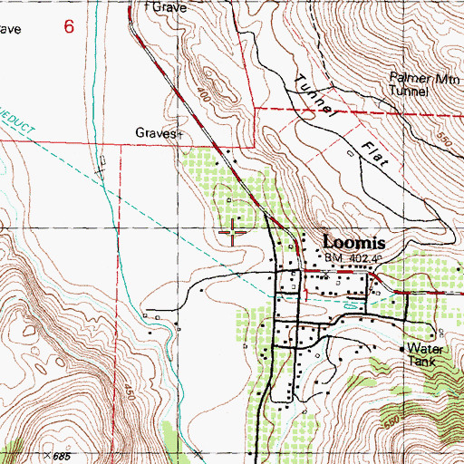 Topographic Map of Loomis Census Designated Place, WA