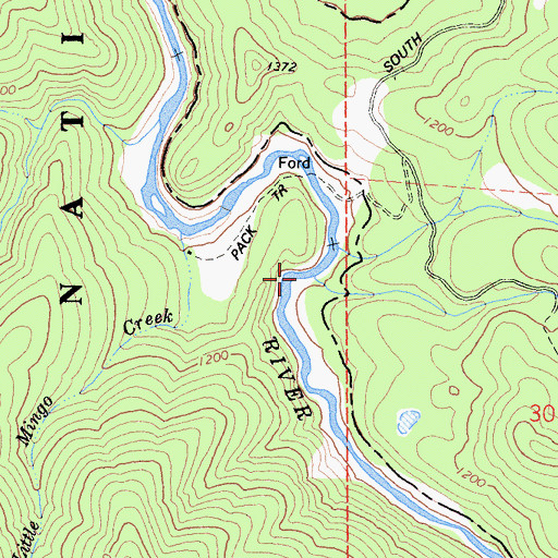 Topographic Map of Coon Creek, CA