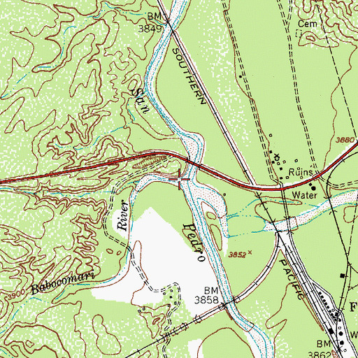Topographic Map of Babocomari River, AZ