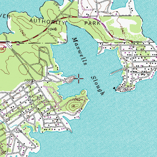 Topographic Map of Buchanan Lake Village Census Designated Place, TX