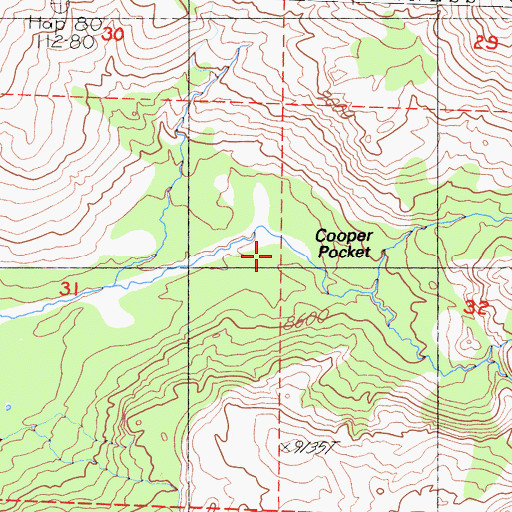 Topographic Map of Cooper Pocket, CA