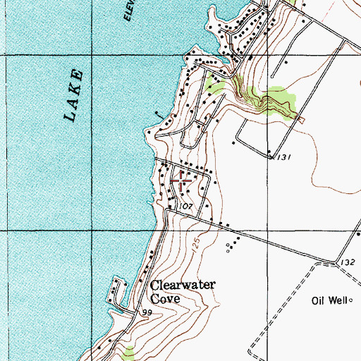 Topographic Map of Edgewater Estates Census Designated Place, TX