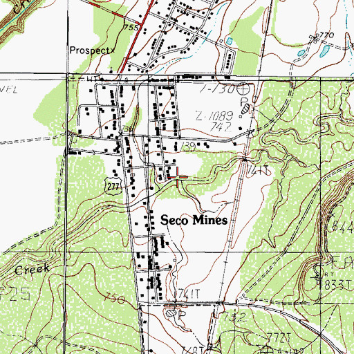 Topographic Map of Fabrica Census Designated Place, TX