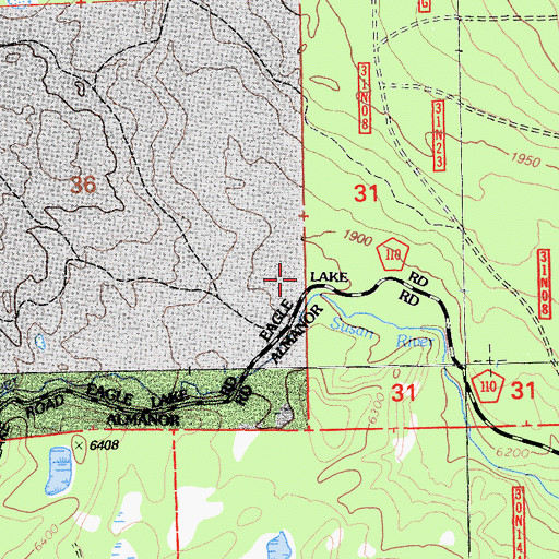 Topographic Map of Cooper Swamp, CA