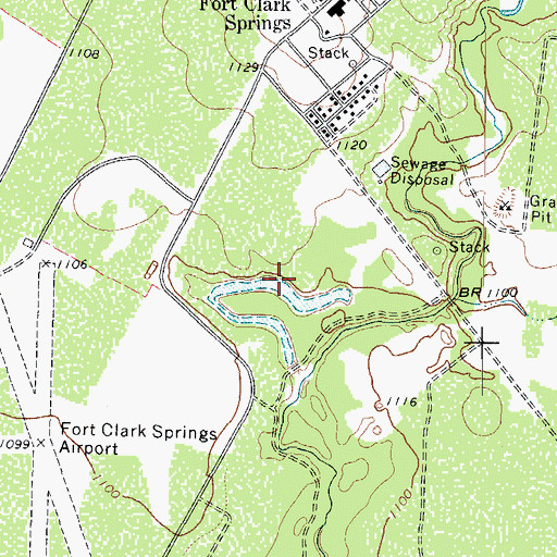 Topographic Map of Fort Clark Springs Census Designated Place, TX