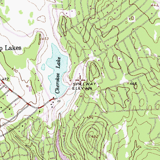Topographic Map of Hilltop Lakes Census Designated Place, TX