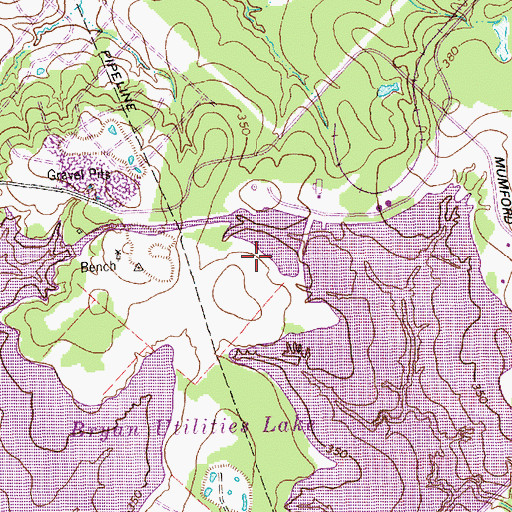 Topographic Map of Lake Bryan Census Designated Place, TX