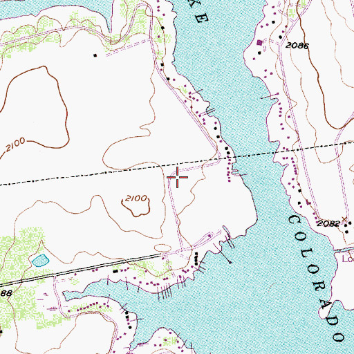 Topographic Map of Lake Colorado City Census Designated Place, TX