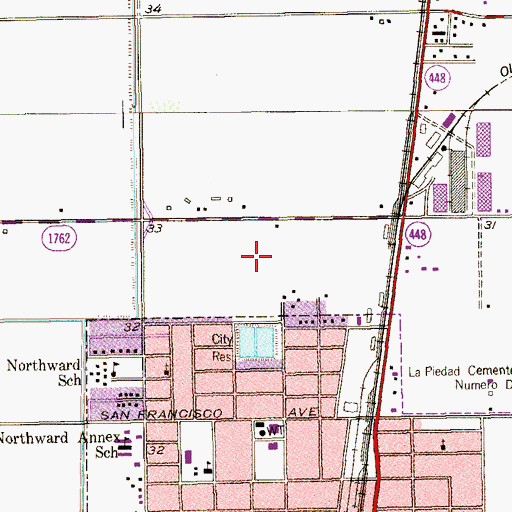 Topographic Map of Los Angeles Census Designated Place, TX