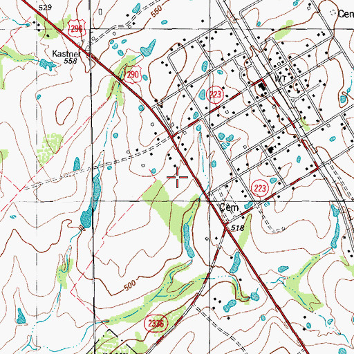 Topographic Map of McDade Census Designated Place, TX