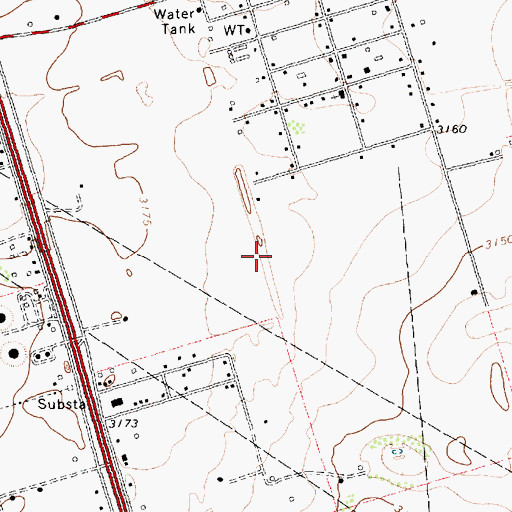 Topographic Map of McKinney Acres Census Designated Place, TX