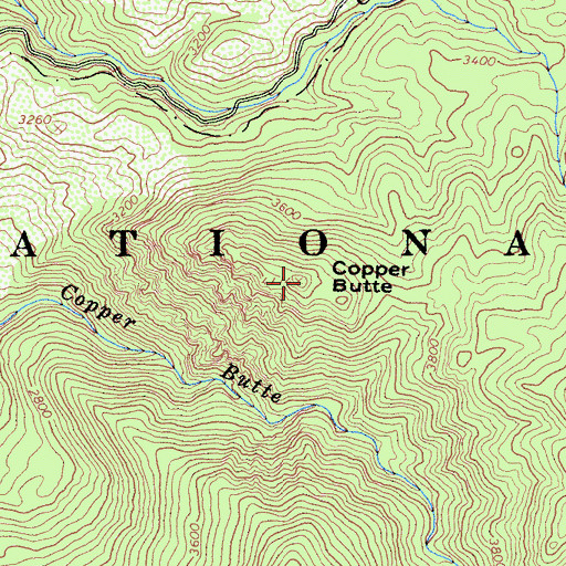Topographic Map of Copper Butte, CA