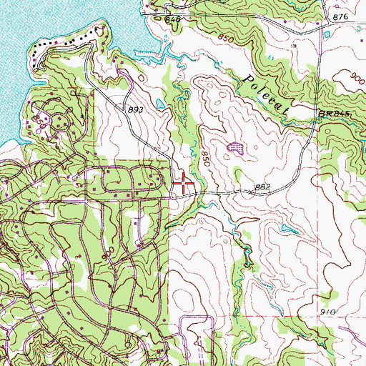 Topographic Map of Nocona Hills Census Designated Place, TX