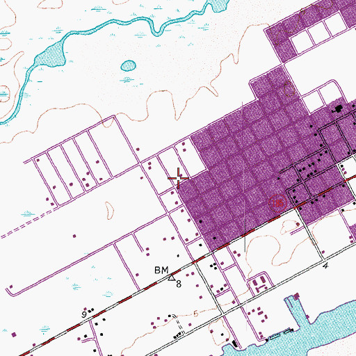 Topographic Map of Port O'Connor Census Designated Place, TX