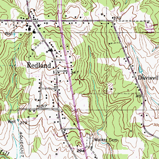 Topographic Map of Redland Census Designated Place, TX
