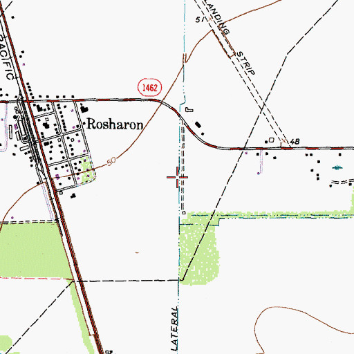 Topographic Map of Rosharon Census Designated Place, TX