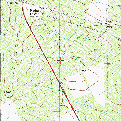Topographic Map of Sunset Acres Census Designated Place, TX