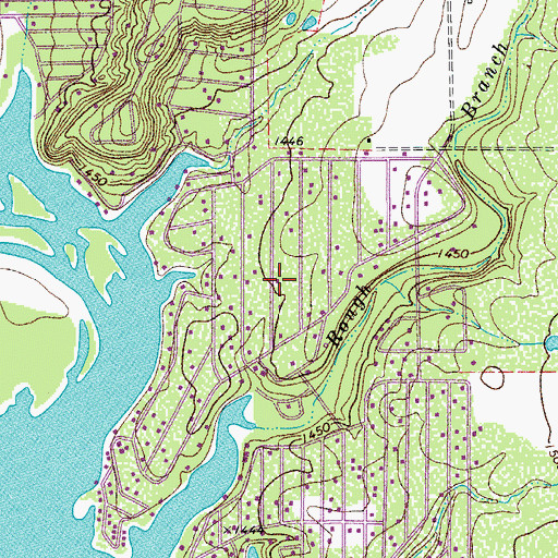 Topographic Map of Thunderbird Bay Census Designated Place, TX