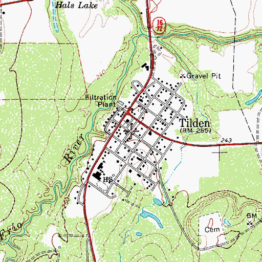 Topographic Map of Tilden Census Designated Place, TX