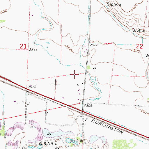 Topographic Map of Perry Census Designated Place, NE