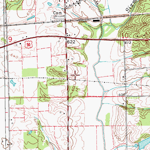 Topographic Map of Hayden Census Designated Place, IN