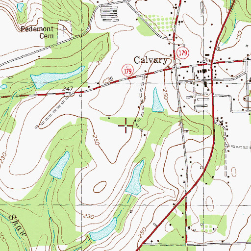 Topographic Map of Calvary Census Designated Place, GA