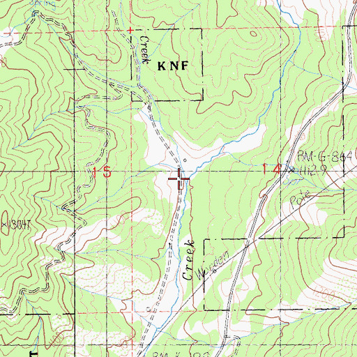 Topographic Map of Copper Creek, CA