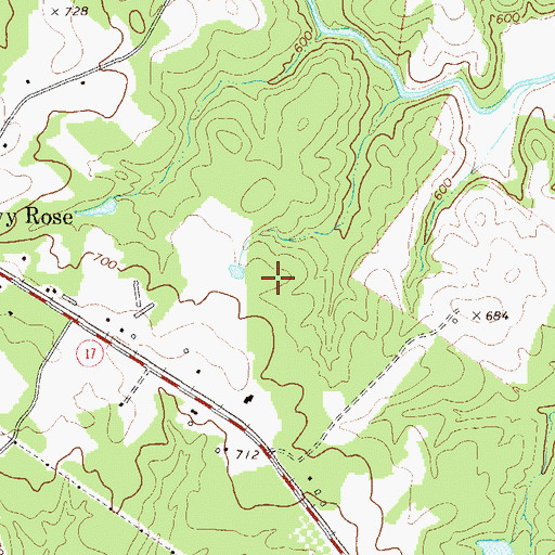 Topographic Map of Dewy Rose Census Designated Place, GA