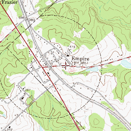 Topographic Map of Empire Census Designated Place, GA