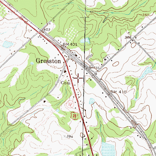 Topographic Map of Gresston Census Designated Place, GA