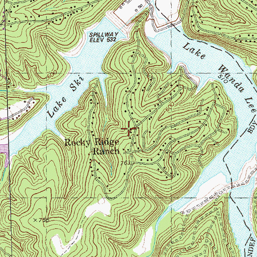 Topographic Map of Grayhawk Census Designated Place, MO