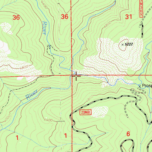 Topographic Map of Coquette Creek, CA