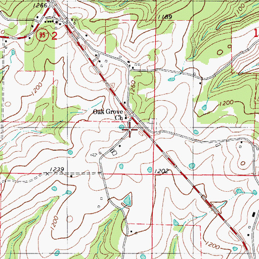 Topographic Map of Wasola Census Designated Place, MO