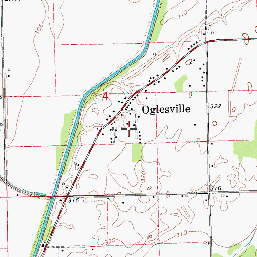Topographic Map of Whitlow Census Designated Place, MO