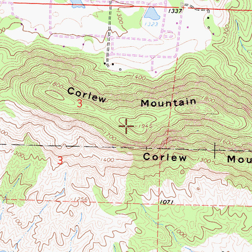 Topographic Map of Corlew Mountain, CA