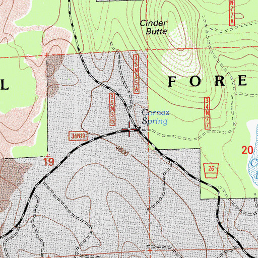 Topographic Map of Cornaz Spring, CA