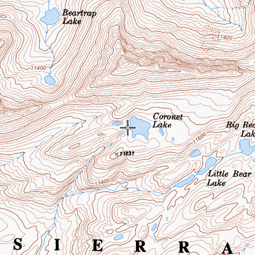 Topographic Map of Coronet Lake, CA
