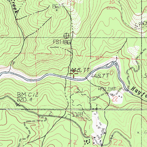 Topographic Map of Corral Creek, CA