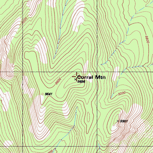 Topographic Map of Corral Mountain, CA