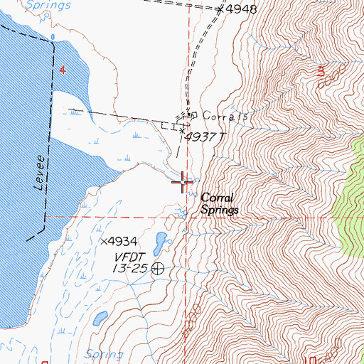 Topographic Map of Corral Springs, CA