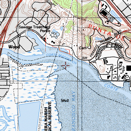 Topographic Map of Corte Madera Creek, CA