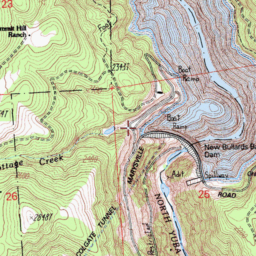 Topographic Map of Cottage Creek, CA