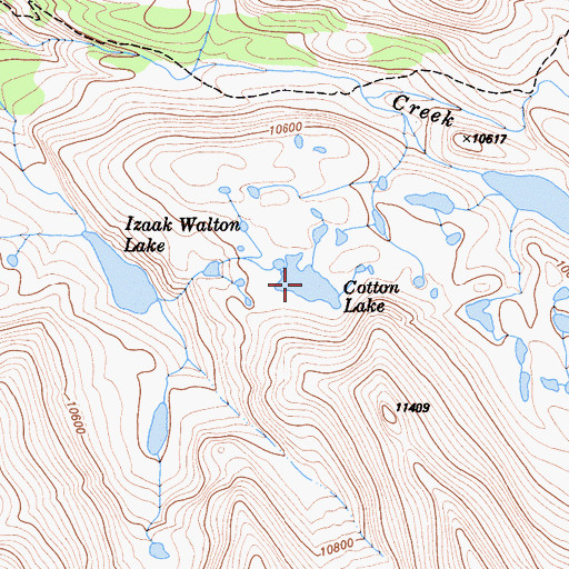 Topographic Map of Cotton Lake, CA